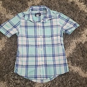 Multicolor Blue Button Up Top